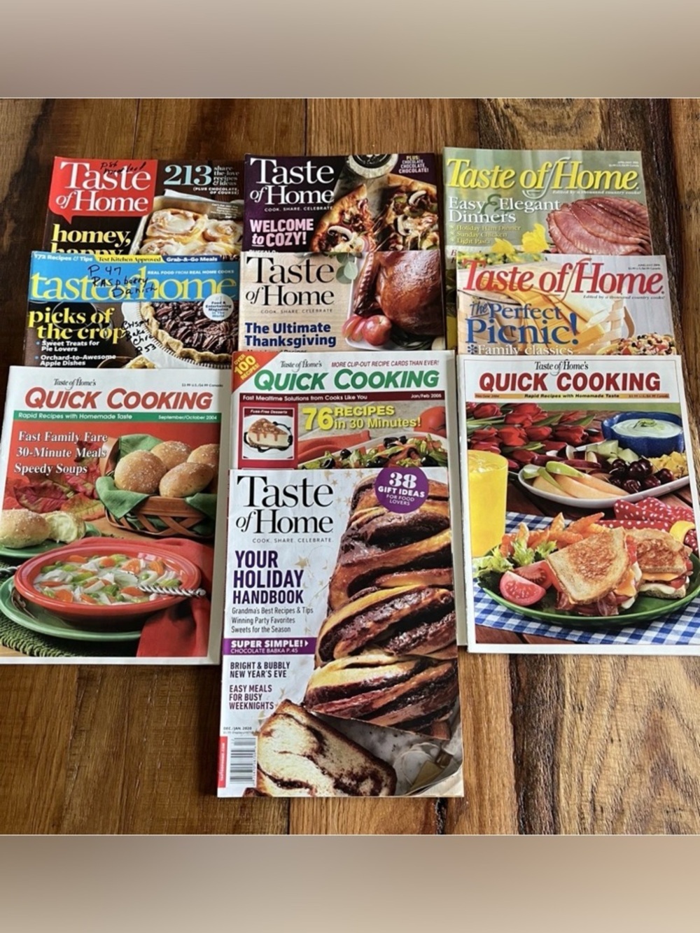 Taste of Home & Quick Cooking Magazine Lot of 10 issues